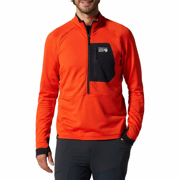 Mountain Hardwear Polartec® Power Grid Half Zip Jacket - Men's State Orange