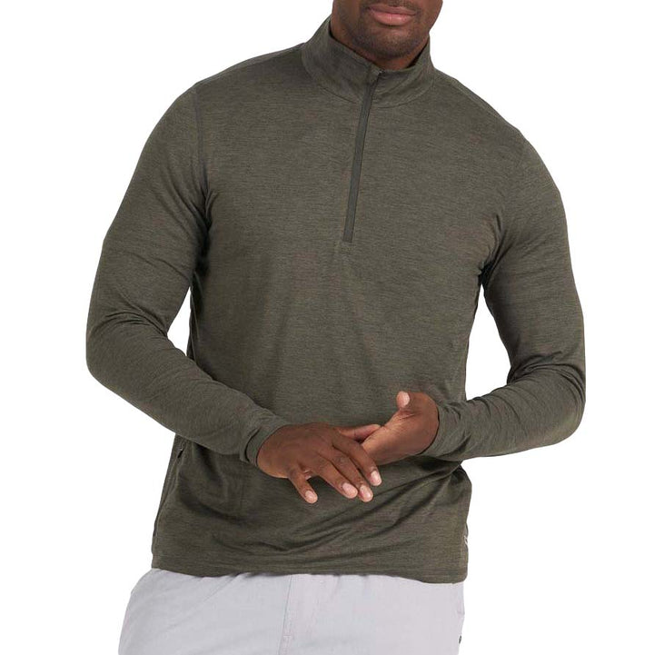 Vuori Ease Performance 1/2 Zip Sweatshirt - Men's Oregano Heather