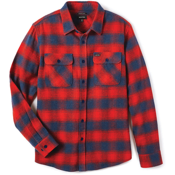 Brixton Bowery Flannel Shirt Aurora Red