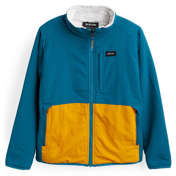 Burton Snooktwo Reversible Fleece Jacket - Kids' Celestial Blue / Cadmium Yellow / Lunar Gray