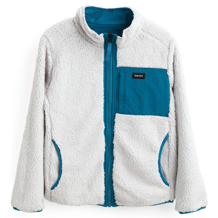 Burton Snooktwo Reversible Fleece Jacket - Kids' Celestial Blue / Cadmium Yellow / Lunar Gray