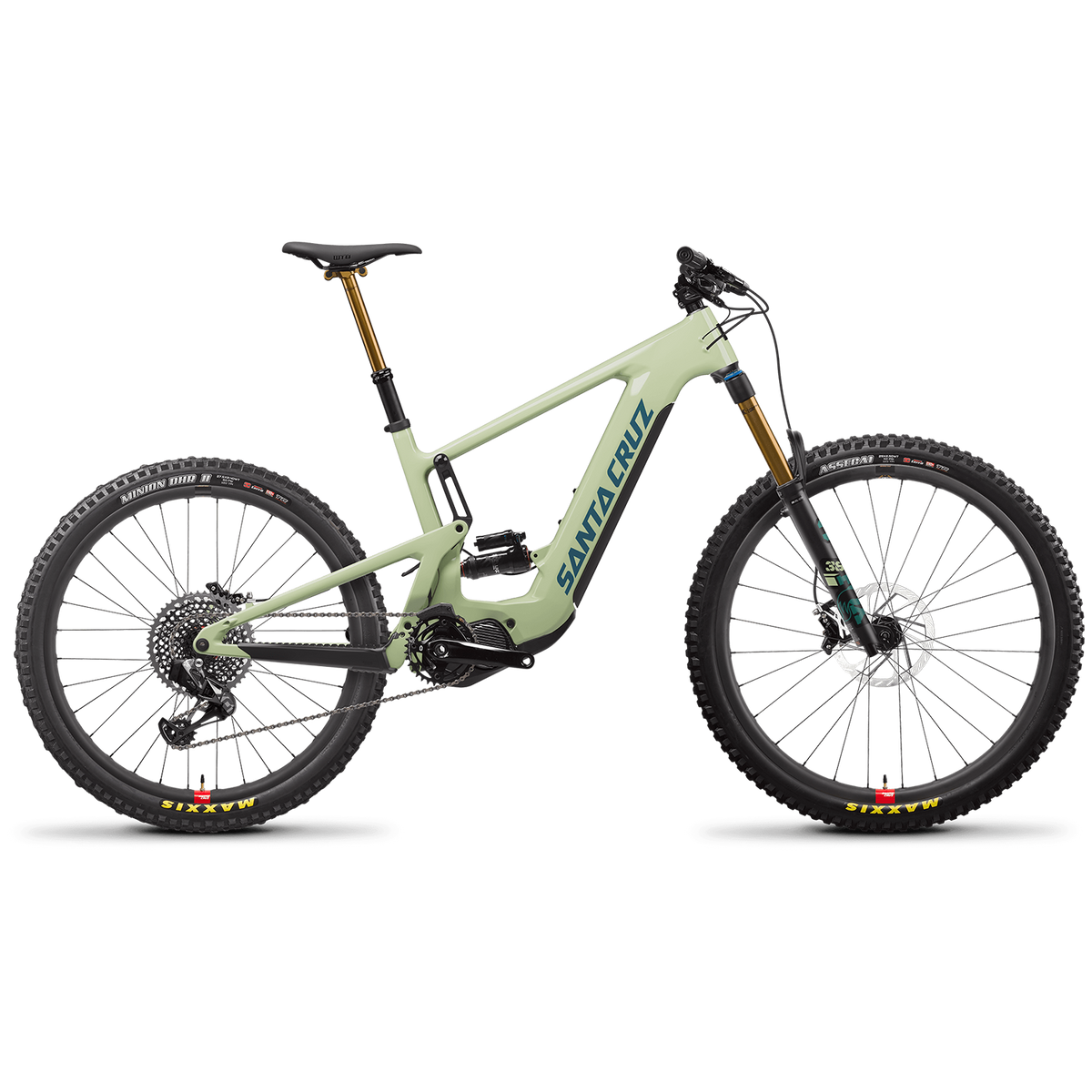 Santa Cruz Bicycles Heckler 9 MX CC X01 AXS Reserve E-Mountain Bike 2022 Gloss Avocado Green