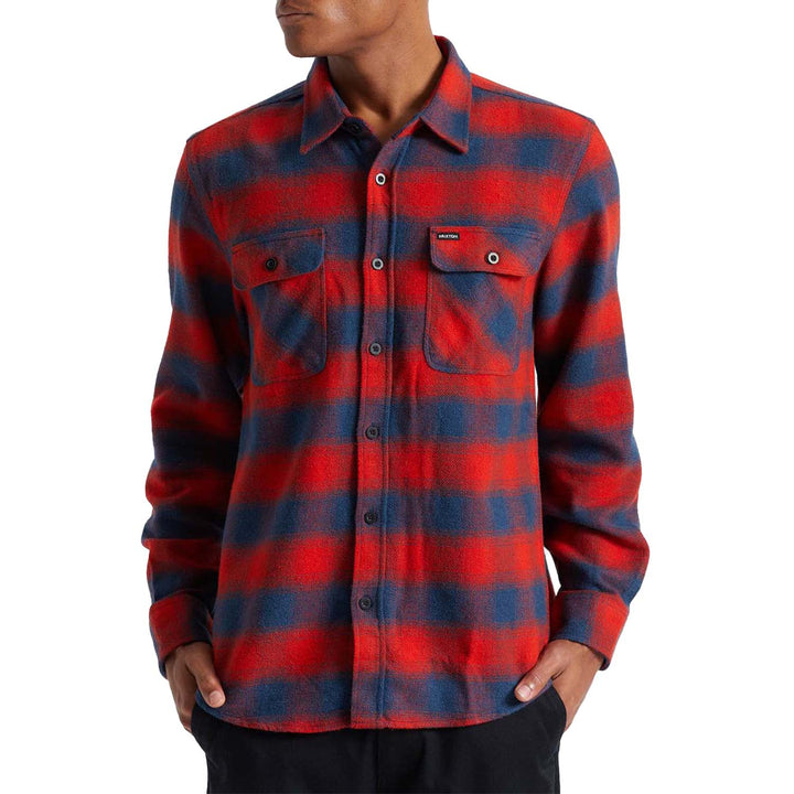 Brixton Bowery Flannel Shirt Aurora Red
