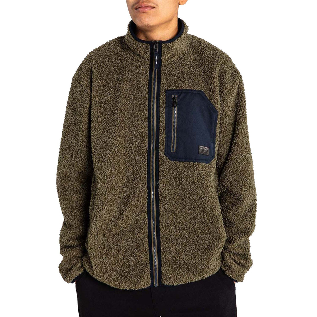 Volcom Muzzer Fuzzar Zip Fleece - Men's Military
