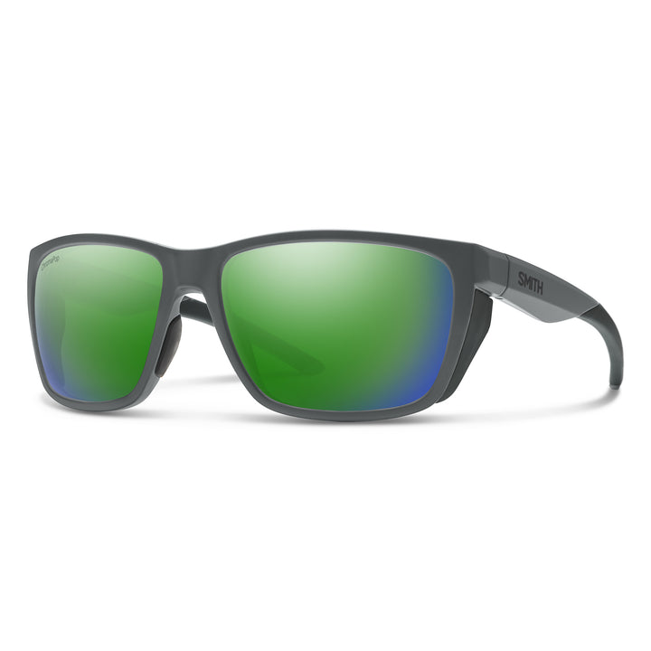 Smith Longfin Sunglasses Matte Black/ChromaPop Polarized Green Mirror