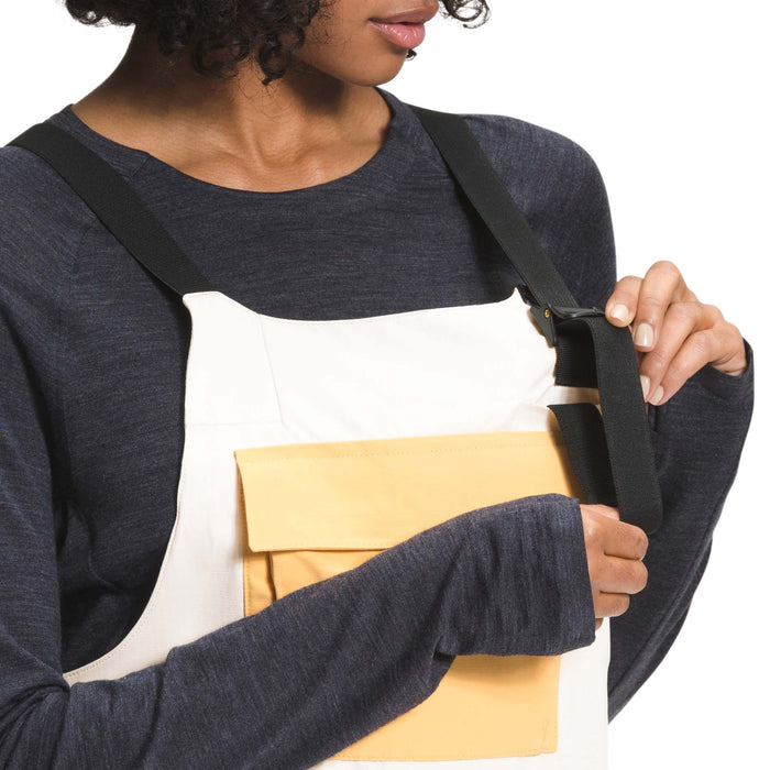 The North Face Dragline Short Bibs - Women's Gardenia White/TNF Black/Chamois Orange