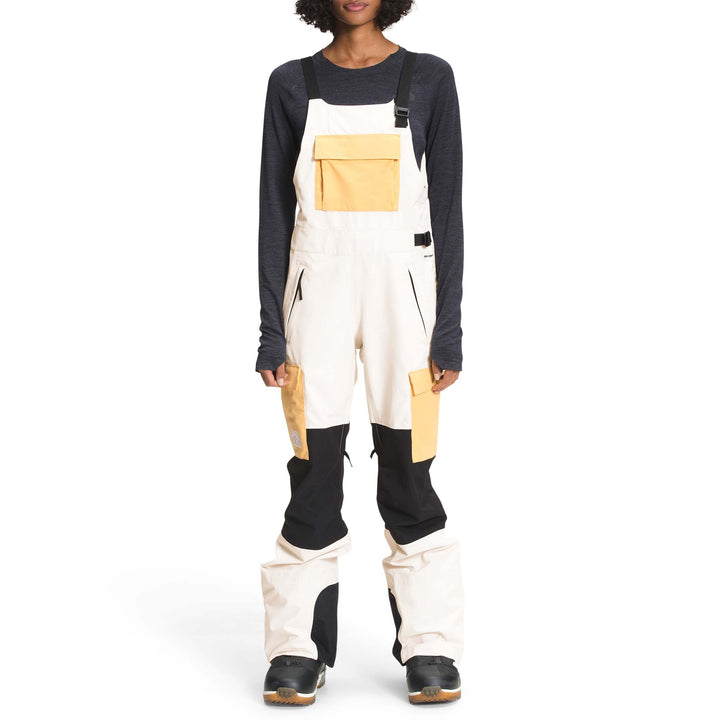 The North Face Dragline Short Bibs - Women's Gardenia White/TNF Black/Chamois Orange