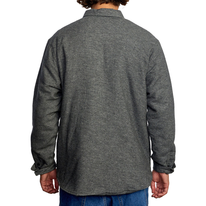RVCA Husker Quilted Flannel Shirt - Men's Black Marle