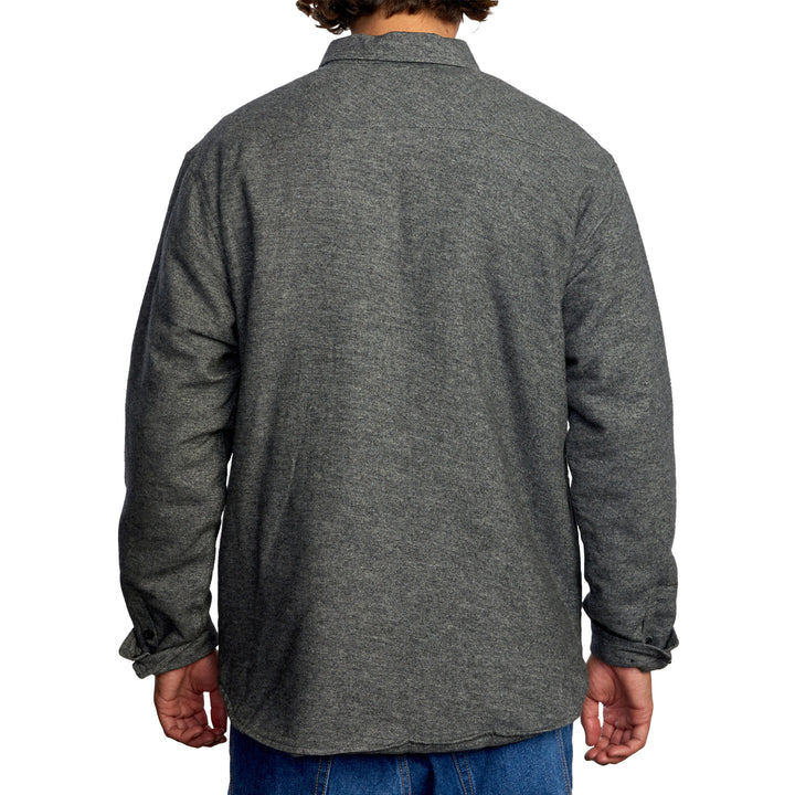 RVCA Husker Quilted Flannel Shirt - Men's Black Marle