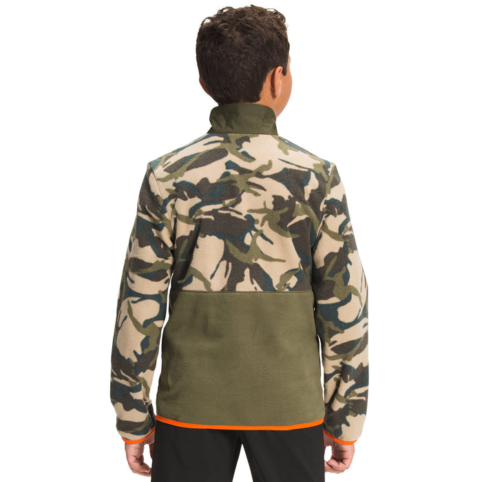 The North Face Printed Glacier 1/4 Zip Sweater - Kids' New Taupe Green Explorer Camo Print