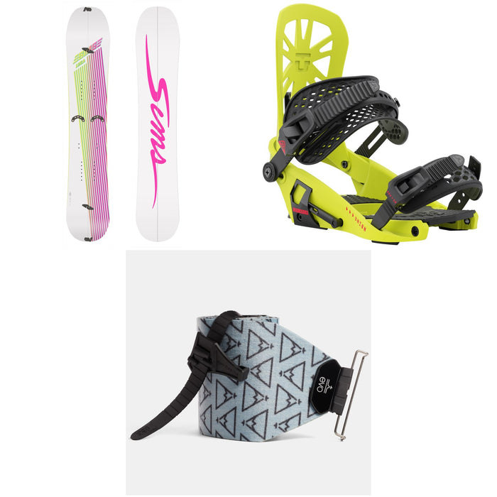 Sims ATV-X Splitboard + Union Explorer Splitboard Bindings + evo x Pomoca Pro Glide Splitboard Skins 2022