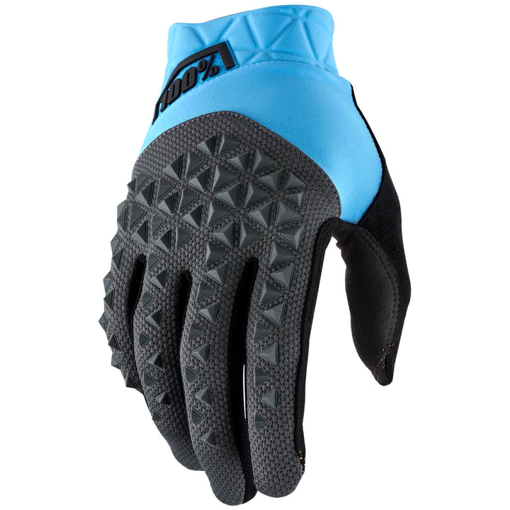 100% Geomatic Bike Gloves Cyan/Charcoal