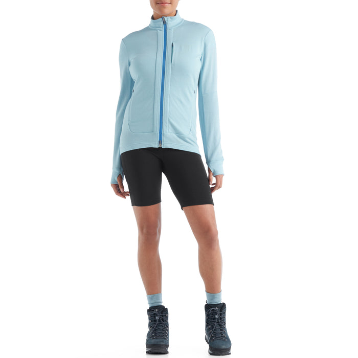 Icebreaker Quantum III Long-Sleeve Zip Jacket - Women's Haze/Azul