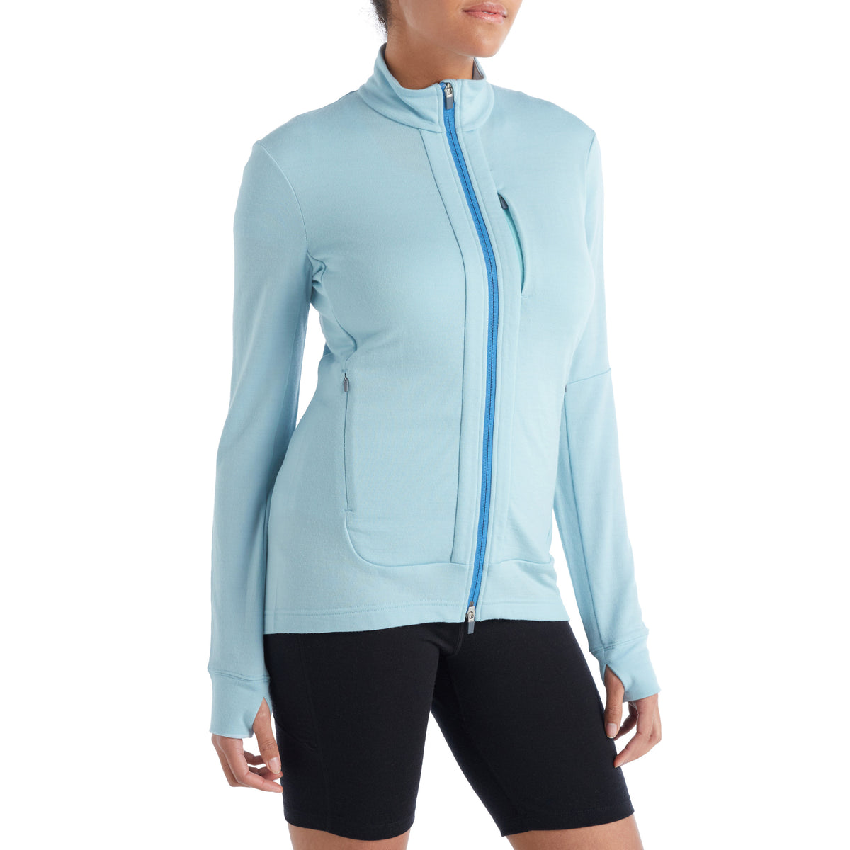 Icebreaker Quantum III Long-Sleeve Zip Jacket - Women's Haze/Azul