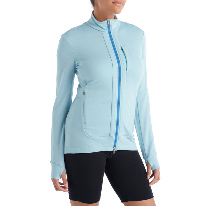 Icebreaker Quantum III Long-Sleeve Zip Jacket - Women's Haze/Azul