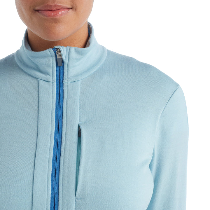Icebreaker Quantum III Long-Sleeve Zip Jacket - Women's Haze/Azul