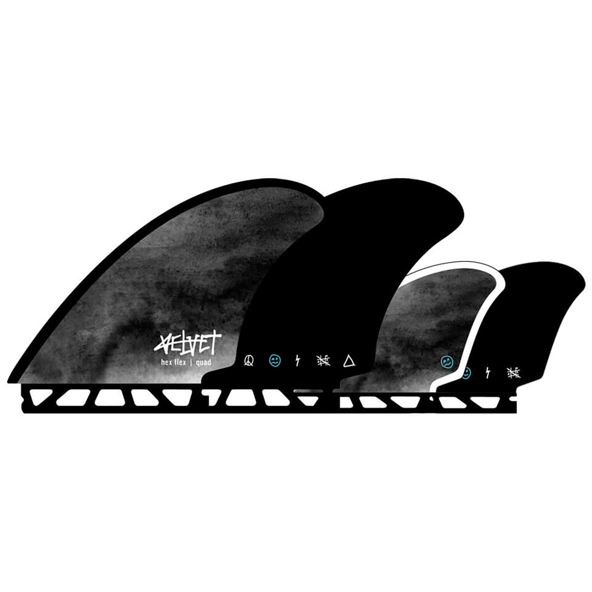 Velvet The Quad Fin Set Black/Grey