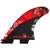 FCS II Matt Biolos PC Carbon Large Tri-Quad Fin Set Red