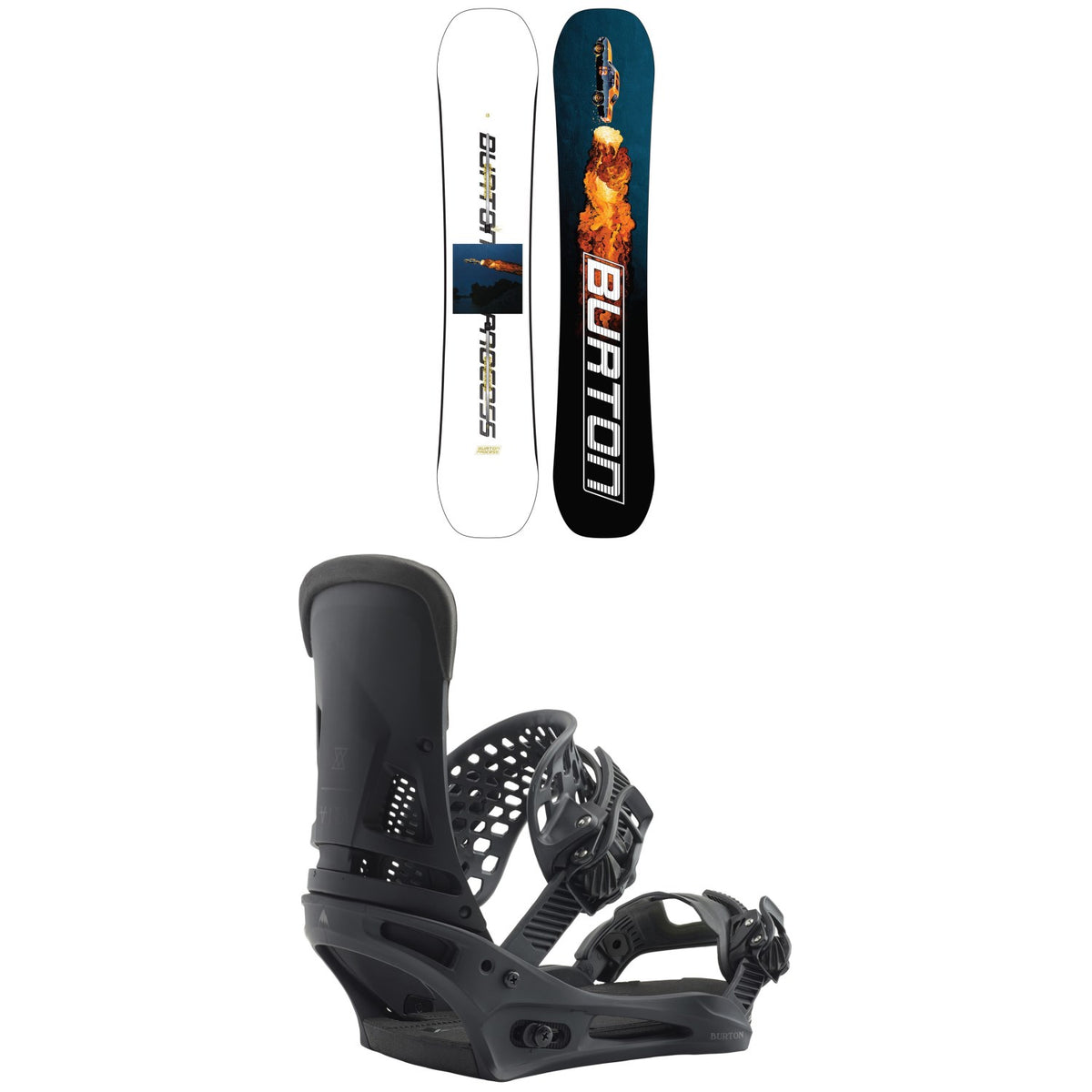 Burton Process Flying V Snowboard + Malavita Snowboard Bindings 2022