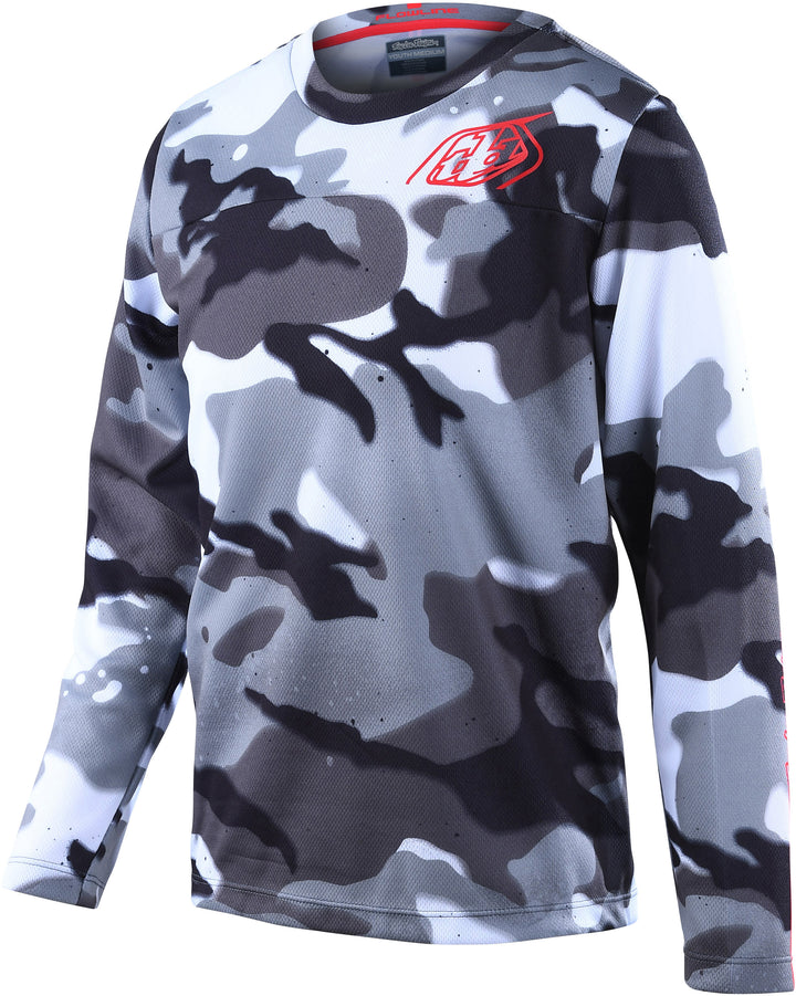Troy Lee Designs Flowline Long-Sleeve Jersey - Kids' Spray Camo White