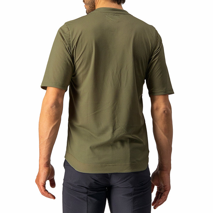 Castelli Trail Tech Tee Olive Green/Dark Gray-Orange Rust