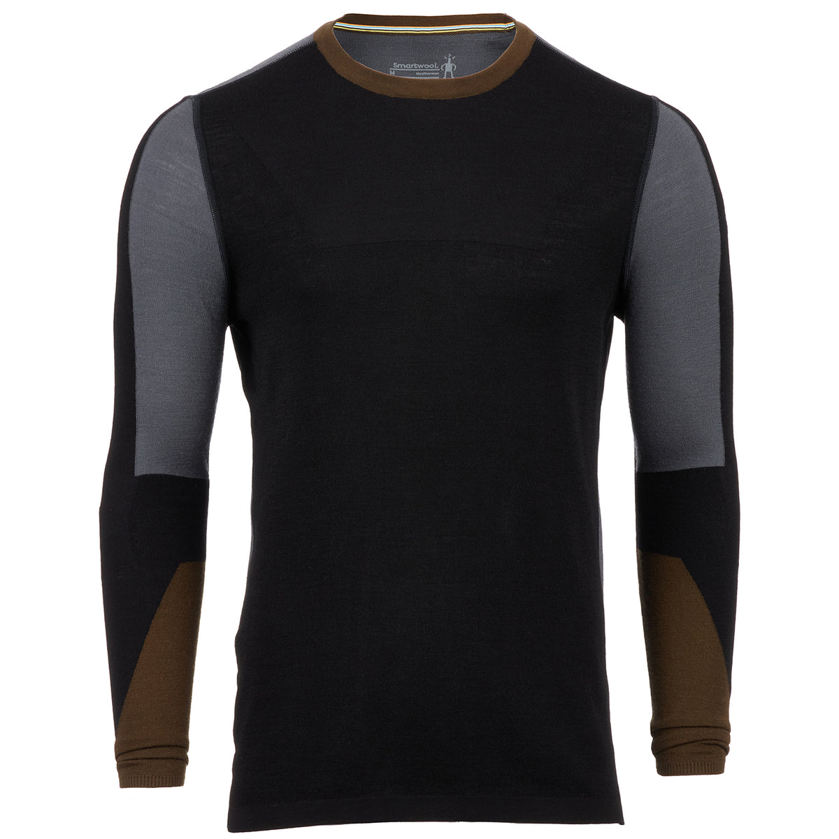 Smartwool Intraknit Merino 250 Thermal Colorblock Crew Top - Men's Black
