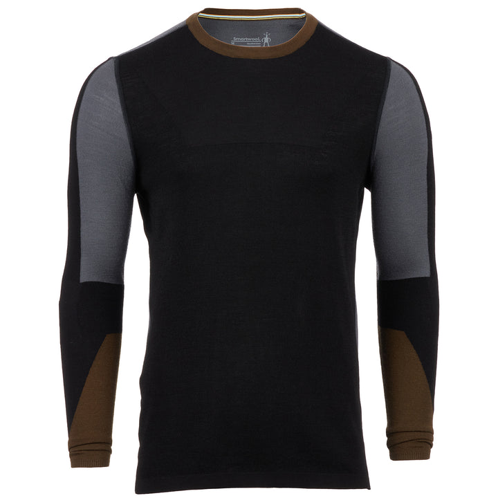 Smartwool Intraknit Merino 250 Thermal Colorblock Crew Top - Men's Black