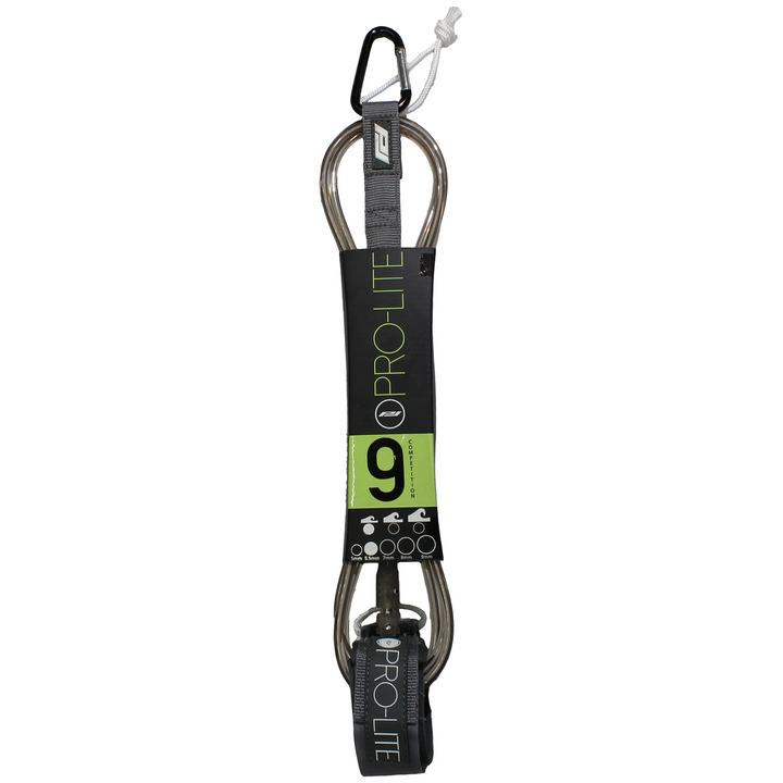 Pro-Lite 9' Comp Surfboard Leash Smoke Clear/Black Core