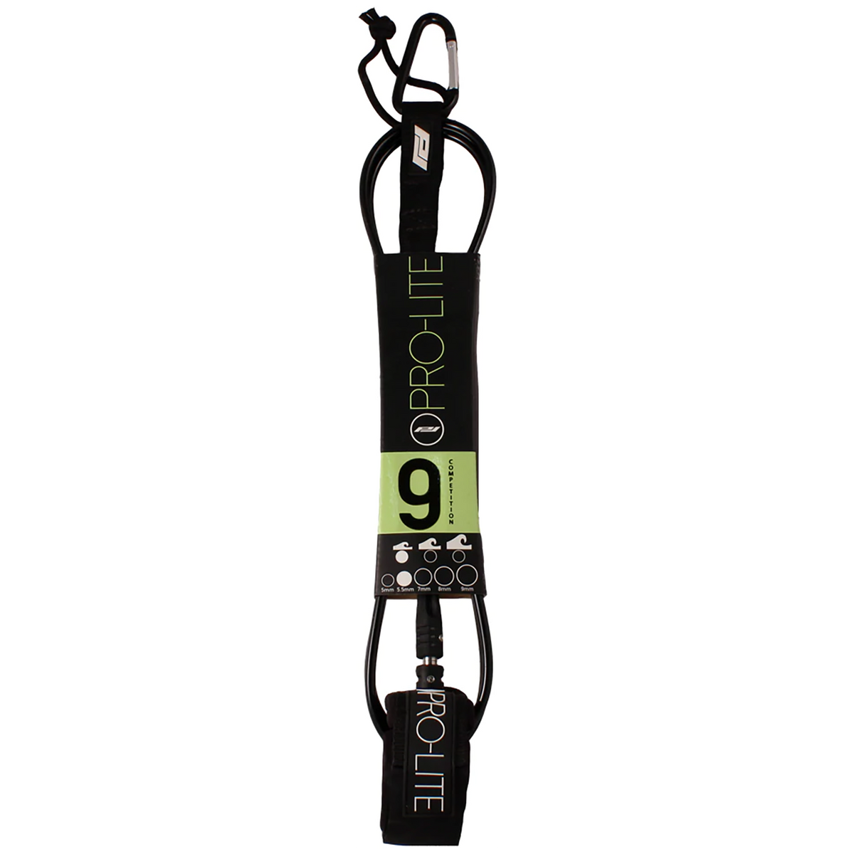 Pro-Lite 9' Comp Knee Surfboard Leash Black