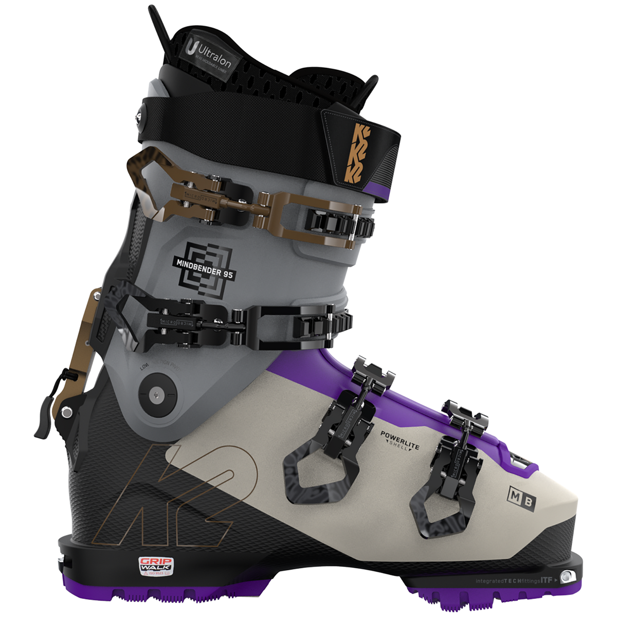 K2 Mindbender W 95 MV Alpine Touring Ski Boots - Women's 2023 Gray/Purple
