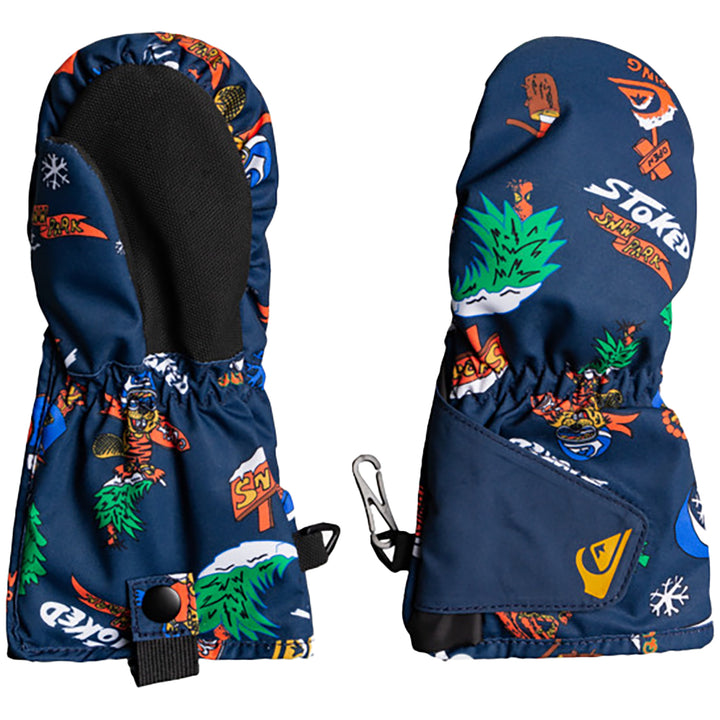 Quiksilver Indie Mittens - Boys' Insignia Blue Snow Aloha