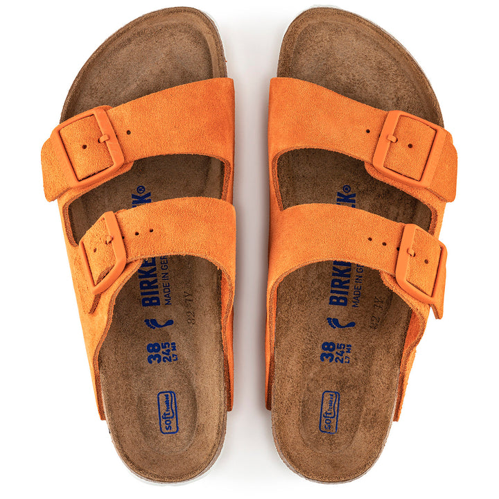 Birkenstock Arizona Suede Soft Footbed Sandals - Women's Russet Orange