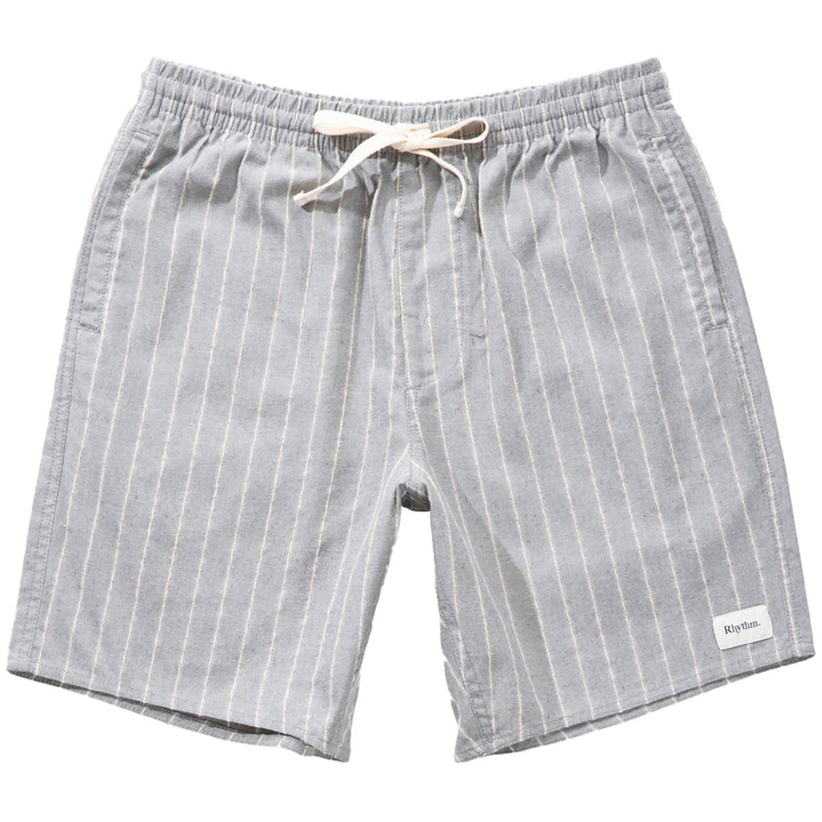 Rhythm Linen Stripe Jam Shorts - Men's Silver