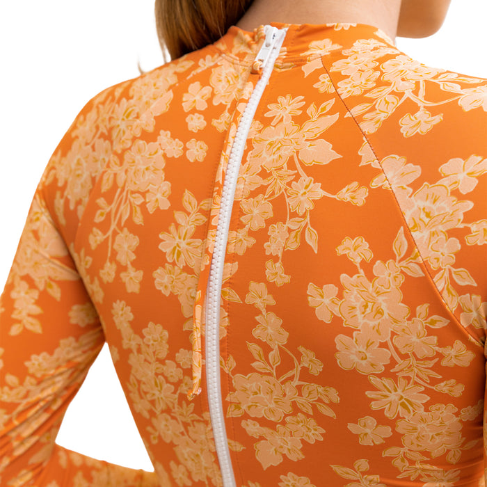 Rhythm Serene Long-Sleeve One-Piece Swimsuit - Women's Dusty Orange