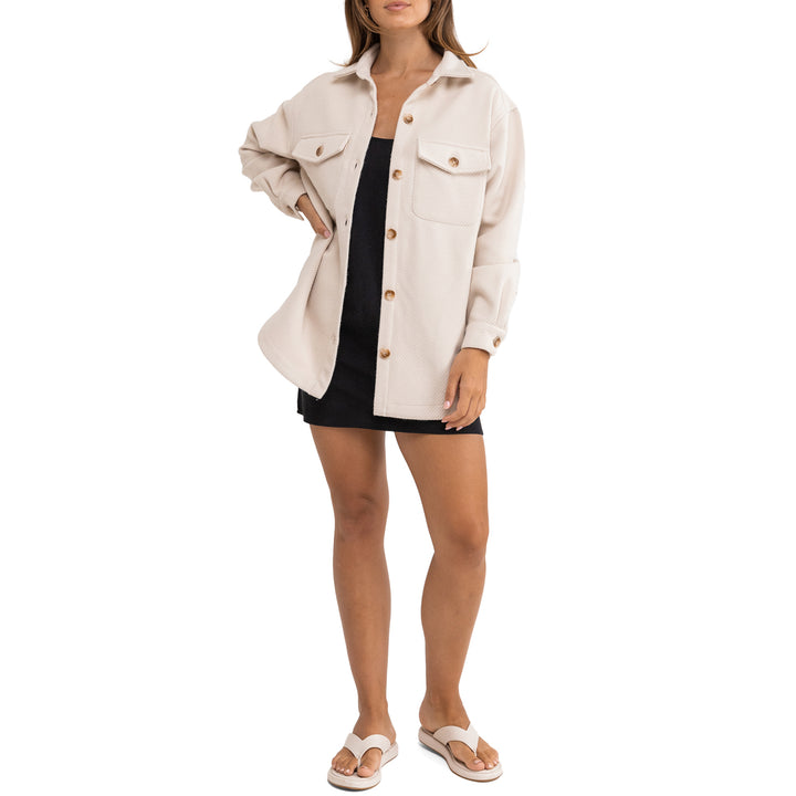 Rhythm Classic Minimal Shacket - Women's Oat