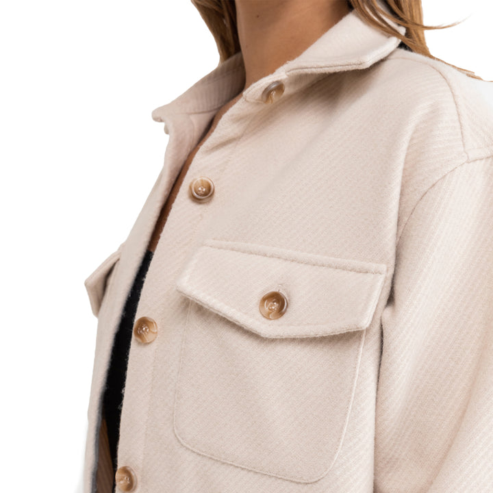 Rhythm Classic Minimal Shacket - Women's Oat