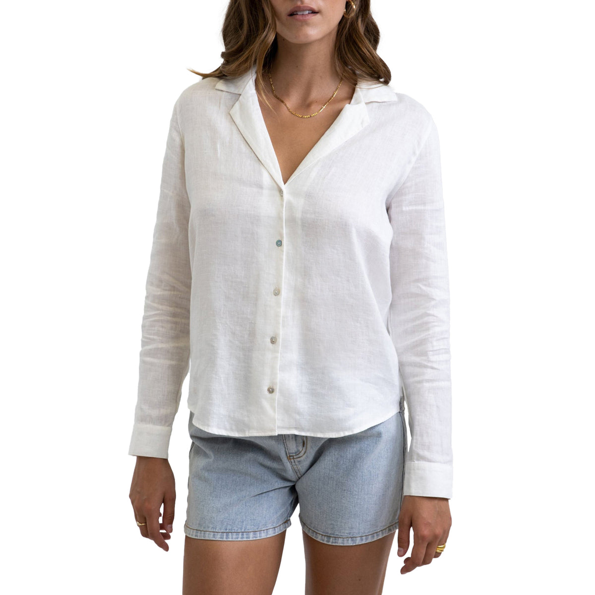Rhythm Classic Long-Sleeve Shirt - Women's White