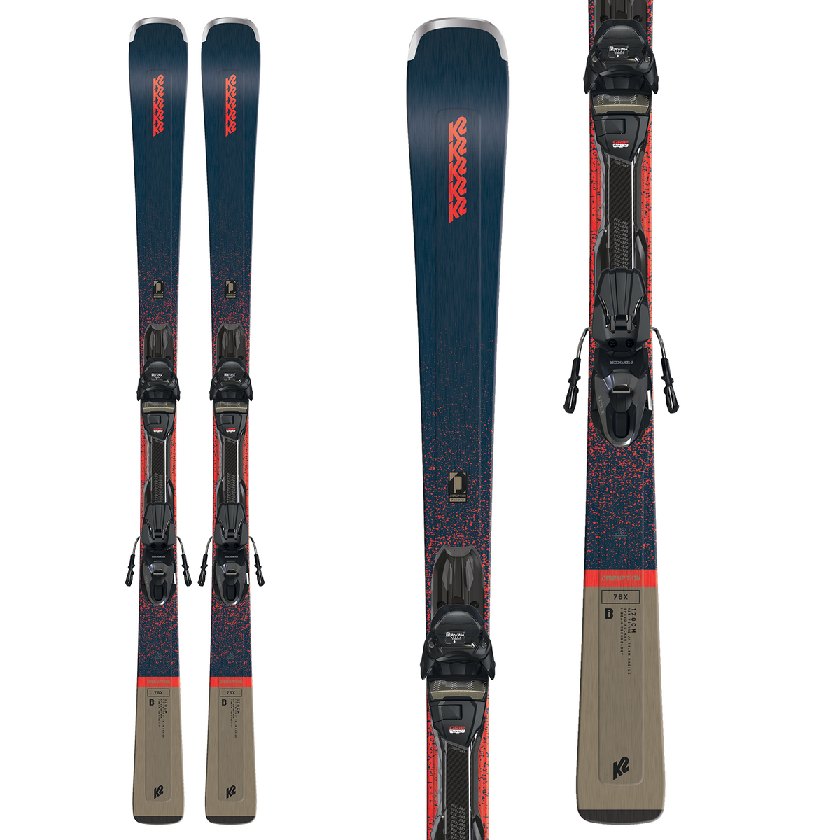 K2 Disruption 76X Skis + M3 10 Compact Quikclik Bindings 2023