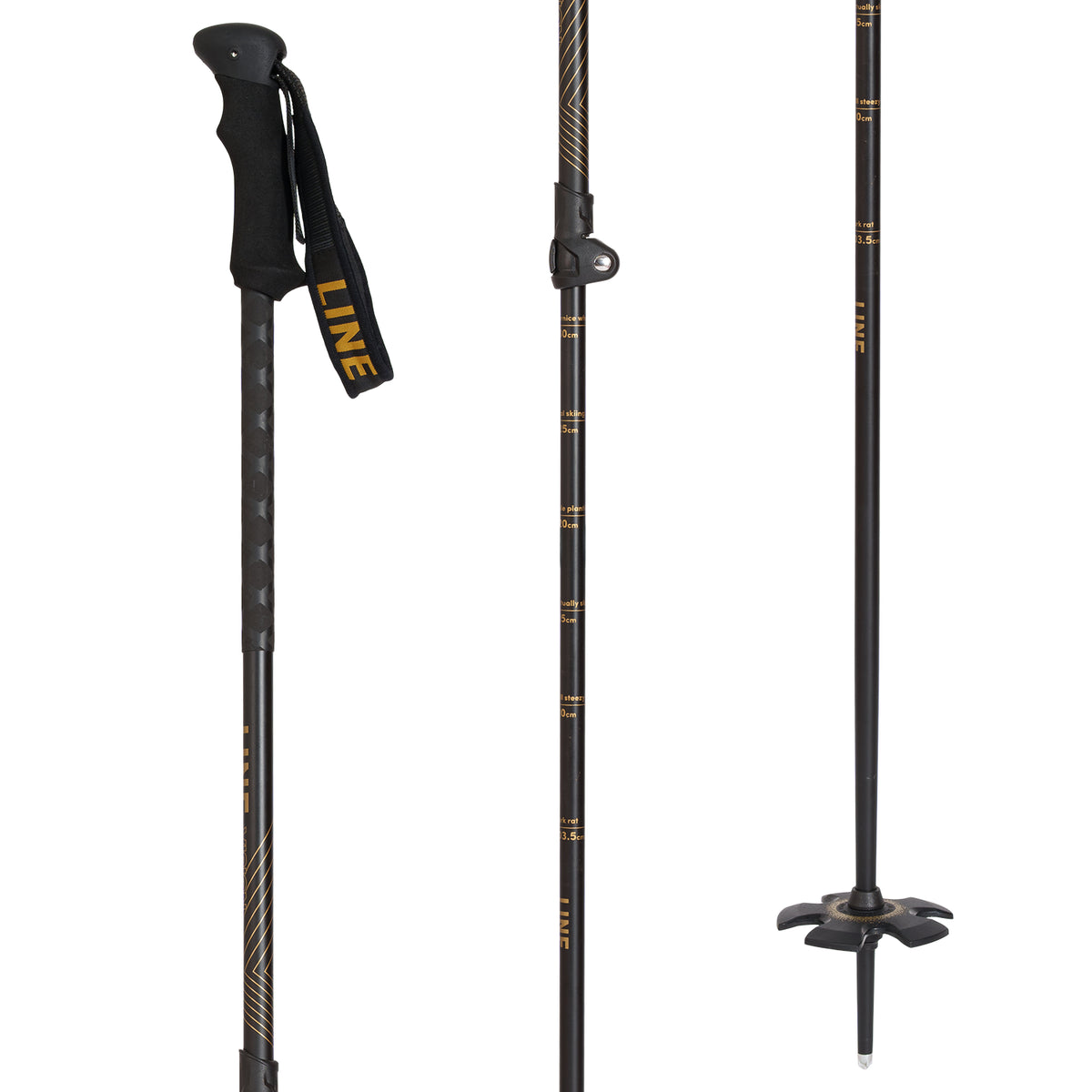 Line Skis Vision Adjustable Ski Poles 2023 Gold