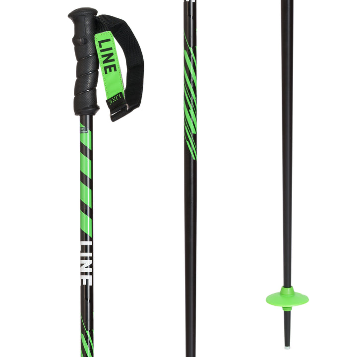 Line Skis Grip Stick Ski Poles 2024 Black Neon Green
