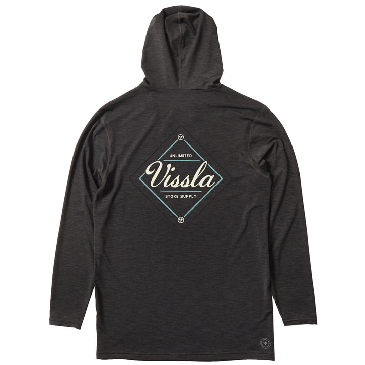 Vissla Twisted Eco Hooded Long Sleeve Surf Shirt Black Heather