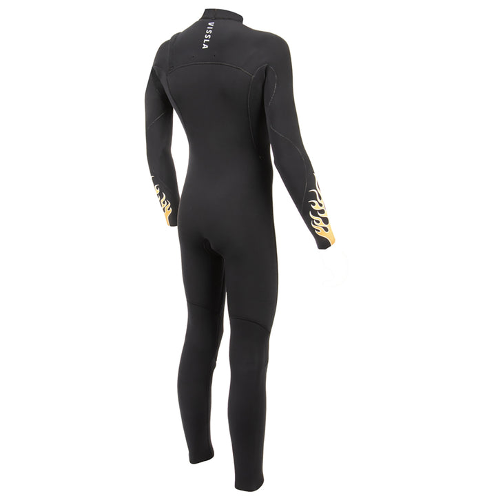 Vissla 3/2 High Seas Fire Chest Zip Wetsuit - Boys' Black