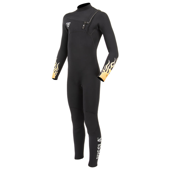 Vissla 3/2 High Seas Fire Chest Zip Wetsuit - Boys' Black