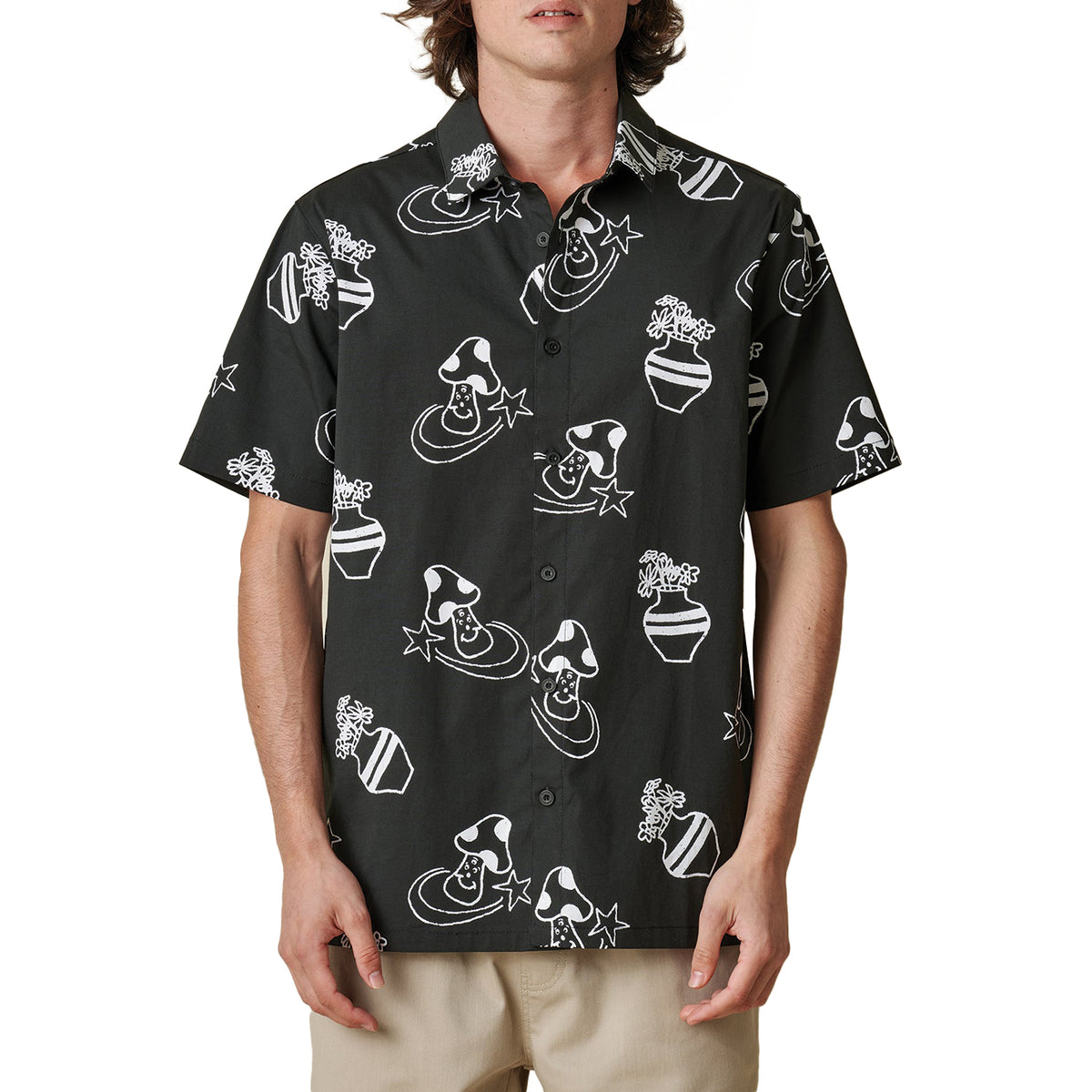 Globe Underground Holiday Short-Sleeve Shirt - Men's Black