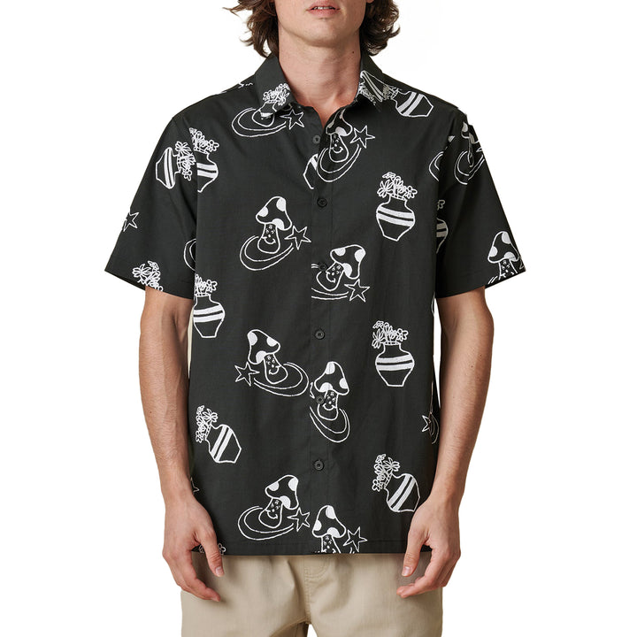 Globe Underground Holiday Short-Sleeve Shirt - Men's Black
