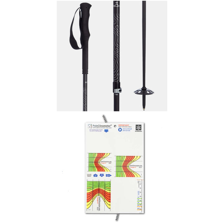 evo Way Out Adjustable Ski Poles 2022 + PoleClinometer evo Ski Pole Inclinometer Sticker