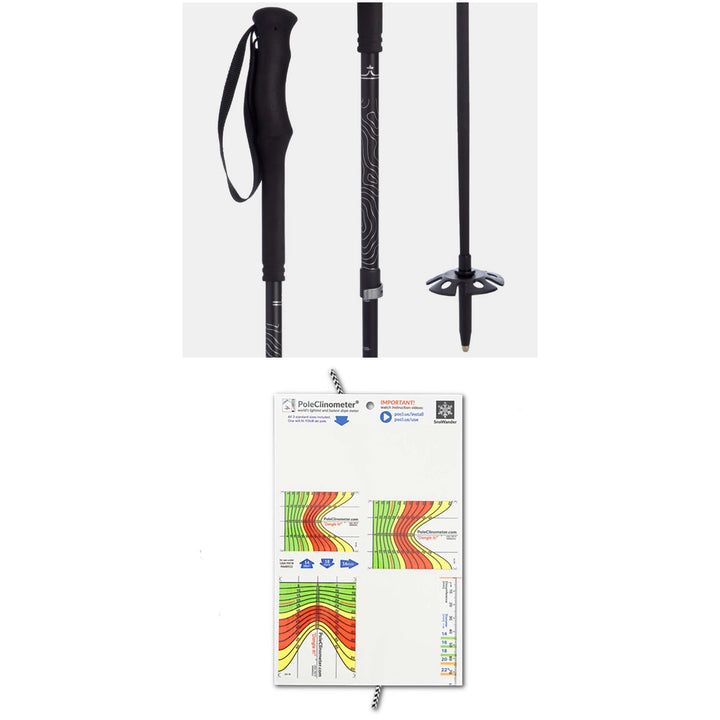evo Uproar Collapsible Ski Poles 2022 + PoleClinometer evo Ski Pole Inclinometer Sticker