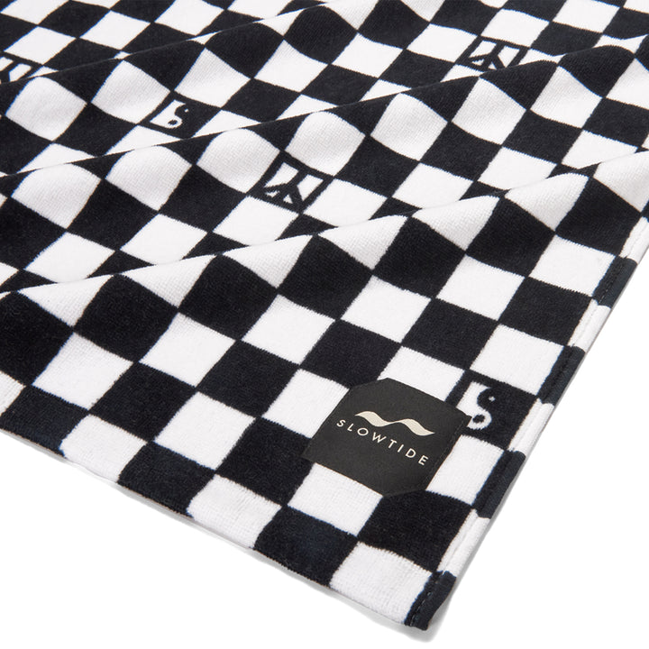 Slowtide Check Turn Towel White