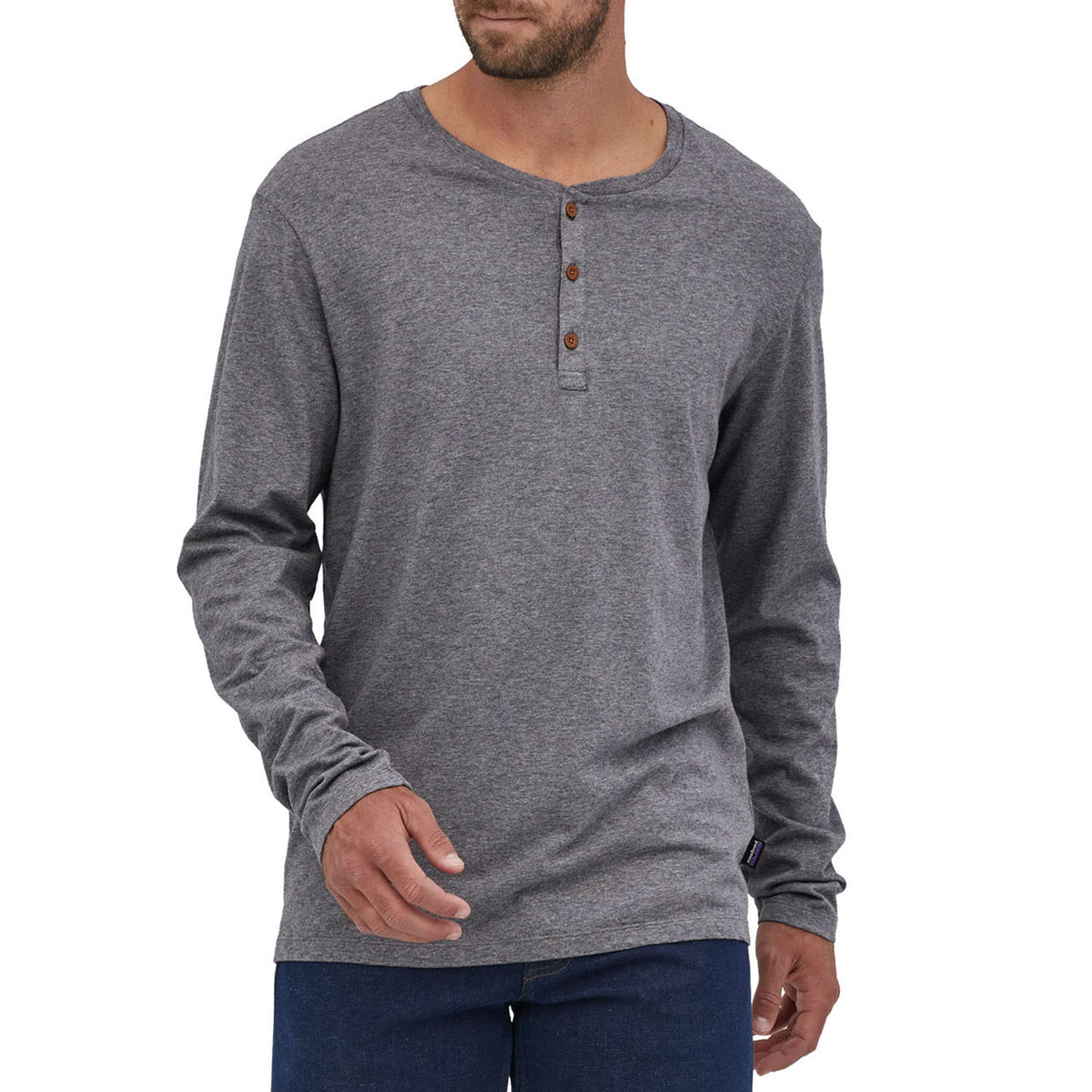Patagonia Regenerative Organic Cotton Long-Sleeve Henley T-Shirt - Men's Noble Grey