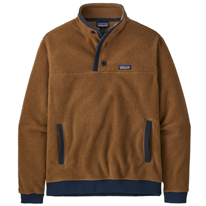 Patagonia Shearling Button Pullover - Men's Bear Brown w/New Navy